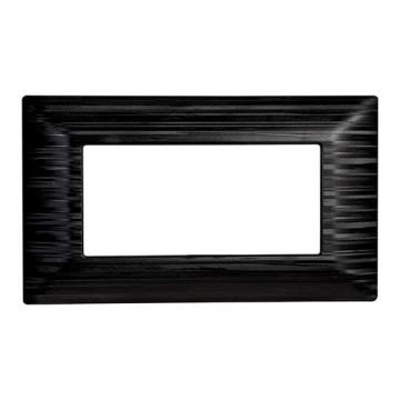 Plaque compatibles Bticino Matix 4 modules plastique couleur noir satiné
