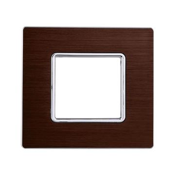 Compatible plate Bticino Matix 2 modules aluminum satin bronze color