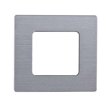 Compatible plate Bticino Matix 2 modules aluminum satin glossy silver color