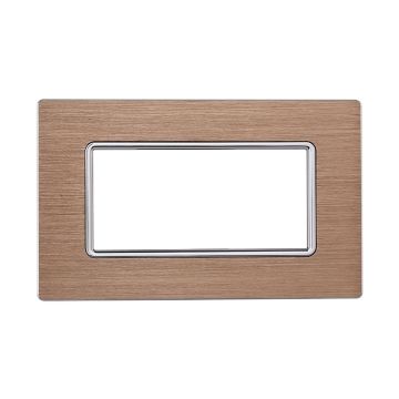 ETTROIT MT86411 Plaque Aluminium 4P Couleur Or Compatible avec Bticino Matix