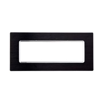 ETTROIT MT86602 6P Aluminiumplatte, schwarze Farbe, kompatibel mit Bticino Matix
