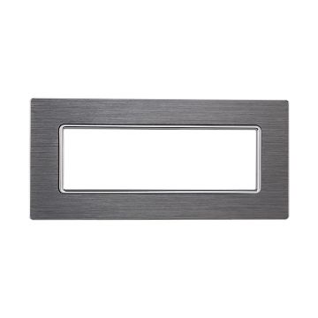 ETTROIT MT86606 Plaque aluminium 6P Couleur Argent 6 places Compatible Bticino Matix