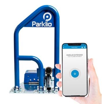 Smart parking barrier self-powered solar charging smartphone management Smart Bluetooth Parklio
