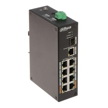 Dahua PFS3110-8ET-96 Industrial Switch 6 Ports PoE + 2 Ports Hi-PoE + 1 Port SFP + 1 Port Uplink Base-T 1000Mbps DIN Rail