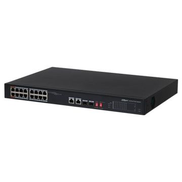 Dahua PFS3218-16ET-135 Switch di rete 16 Porte PoE 10/100Mbps + 2 Porte RJ45 10/100/1000Mbps + 2 Porte SFP 10/100/1000Mbps 135W non gestionale L2