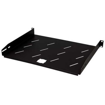 Fixed shelf 1U 350mm for rack cabinets 19" black RAL9005 color steel
