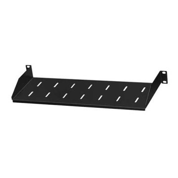 Festes Regal 1U 170mm für Rack-Schrank 19" Schwarz RAL 9005 Farbe Stahl