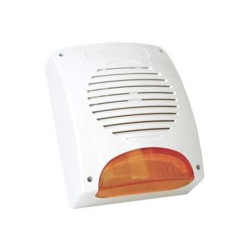 12V Self-powered external siren 120dB Flash LED 10W ABS White SIR24