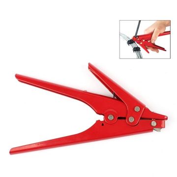 Cable tie fasten tool flange tensioner from 2.4 to 9.5 mm with blade