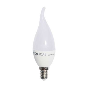 Optonica LED 1468 LED Birne Kerzenflamme E14 6W 220V SMD 480LM 180° Warmweiß 2700K