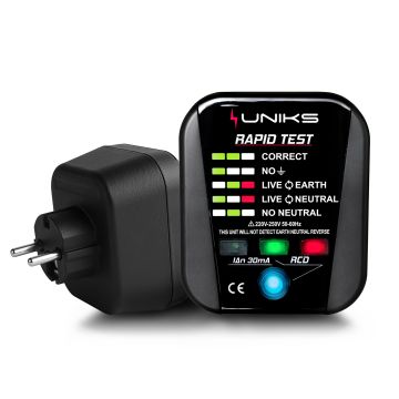 UNIKS RAPIDTEST Rapid professional socket tester for differential testing, RCD &amp; Polarity testing Uniks