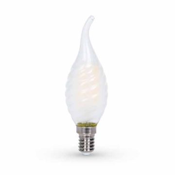 LED Lampe 4W Gluhfaden E14 Frosted Twist Kerzenflamme Mod. VT- 1923 - Warmweiß