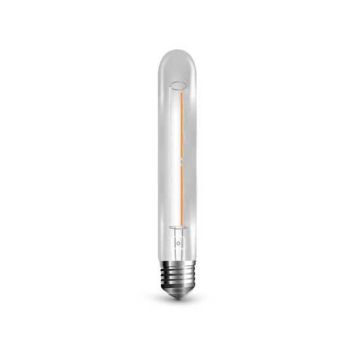 V-TAC VT-2042 Ampoule LED E27 2W 100LM/wCylindre tubulaire à filament en verre transparent T30 Blanc chaud 3000K - SKU 217251
