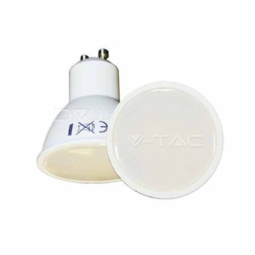 Spot LED V-TAC SMD GU10 7W 110° Plastique Blanc Matt Cover Dimmable VT-2887D - SKU 1669 Blanc chaud 3000K