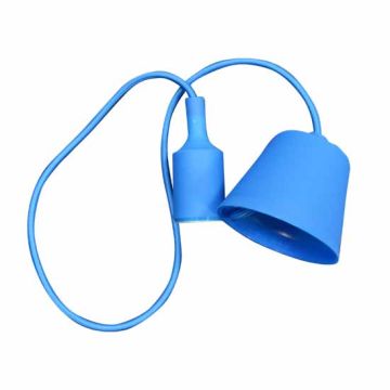 Portalampada decorativo pendente 1MT in silicone attacco E27 - Mod. VT-7228 SKU 3476 - Blu