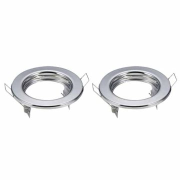 V-TAC VT-778-CH Support spot encastrable GU10 et GU5.3 rond couleur chrome boîte de 2 supports spot - 3586