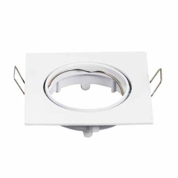 V-TAC VT-779 Spot LED Encastré Carré Orientable métal blanc GU10 et GU5.3 (MR16) - 3590