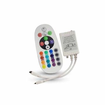 Controller infrarosso IR striscia LED RGB con telecomando 24 tasti Mod. VT-2472