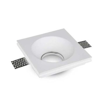 V-TAC VT-776SQ White Plaster Recessed Square Φ120mm GU10 GU5.3 LED Spotlight sku 3641