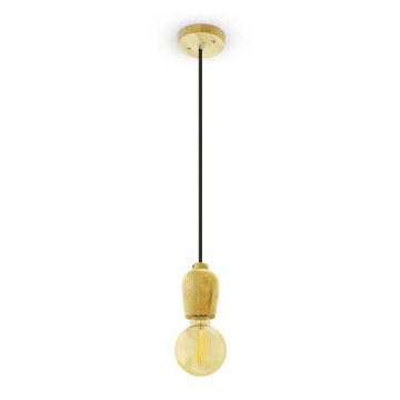 Lampe suspendue en Bois Câble Elegant Stylish 1MT E27 Ф73mm Mod VT-7778 - SKU 3721 - Noir