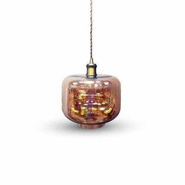 Pendant Light 1MT E27 Elegant Stylish Ф250mm - Mod. VT-7320AMB SKU 3740 - Verre Ambre