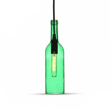 Pendant Light 1MT E14 Bottle Shape Ф72mm - Mod. VT- 7558 - SKU 3767 - Verre Vert