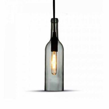 V-TAC VT-7558 Lustre en verre décoratif Led 1MT douille E14 Ф72mm couleur grise sku 3775