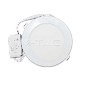 12W LED SMD Plastic Panel Downlight Round + Driver VT-1209 SKU 4880 White 6000K