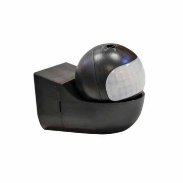 PIR Wall Sensor 180° With Moving Head IP44 Mod. VT-8028 - SKU 5089 - Black