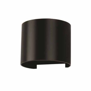 Lampada LED 6W parete semicerchio IP65 660LM 60° Mod. VT-756 SKU 217090 - Bianco Naturale 4000K - Nero