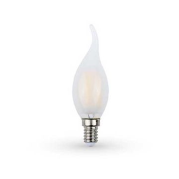 V-Tac VT-1927 Lampadina Flame LED filamento Vetro Opaco 4W E14 - SKU 7106 - Bianco freddo 6400K