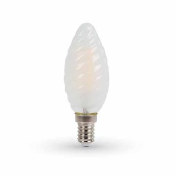 Ampoule LED 4W filament torsion Bougie Givre Cover E14 Mod. VT-1928 - SKU 7109 - Blanc Froid 6400K