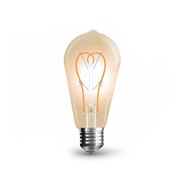 Lampada LED filamento Vintage Ambra 5W Е27 2200K ST64 300LM A+