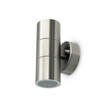 V-TAC Wall lamp holder led stainless steel applique 2xGU10 Satin Gray IP44 sku 7500