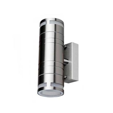 Portalampada da muro Wall Light Acciaio inossidabile 2xGU10 230V-Grigio satinato