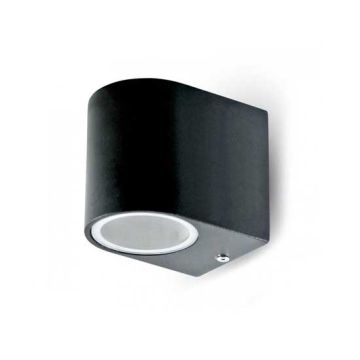 V-TAC VT-7651 Portalampada led portafaretto da parete in Alluminio satinato Nero da muro rotondo GU10 IP44 - sku 7508