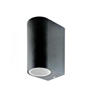 Portalampada Wall Light Alluminio satinato Nero 2xGU10 IP44 Mod. VT-7652 - SKU 7509 - Rotondo