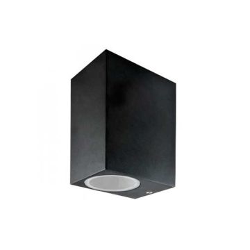 V-TAC VT-7652 WallLight LED-Wandlampenhalter Aluminium quadratisch Schwarz 2xGU10 IP44 sku 7511