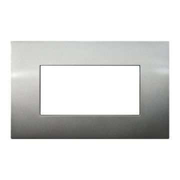 ETTROIT Placca 4 posti Serie Venus 4P Colore Titanio Compatibile Con Vimar Arke VA83408