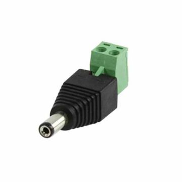 Male power connector with polarized terminal