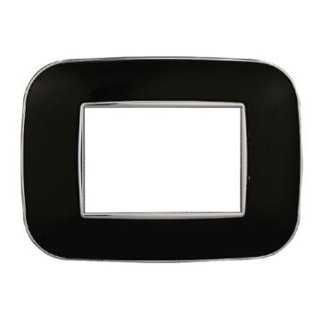 Compatible plate Bticino Axolute 3 modules plastic black Orbis serie Moon Ettroit AN91302