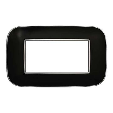 Compatible plate Bticino Axolute 4 modules plastic black Orbis serie Moon Ettroit AN91402