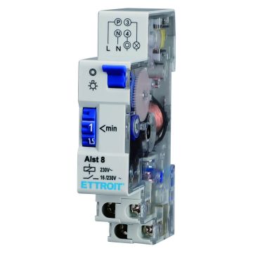 Temporizador mecánico ETTROIT para luces de escalera, 16 A, 230 V, para carril DIN - ALST8