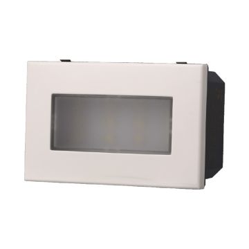 2.4W LED steplight recessed 220V cold white 6000K compatible Bticino Axolute white color Ettroit AB0303