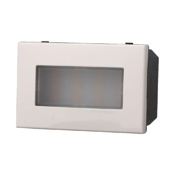 Lampada LED segnapasso 2.4W 220V luce bianco caldo 3000K da incasso compatibile Bticino Axolute colore bianco Ettroit AB0323
