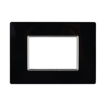 ETTROIT AN84302 3P glass plate Moon Series 3P Black color Compatible with Bticino Axolute