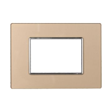 ETTROIT AN84311 Glass Plate Moon Series 3P Gold Color Compatible with Bticino Axolute