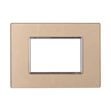 ETTROIT AN84311 Placca In Vetro Serie Moon 3P Colore Oro Compatibile Con Bticino Axolute