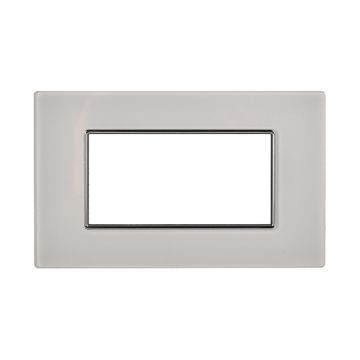 ETTROIT AN84401 Placca in vetro Serie Moon 4P Colore Bianco Compatibile Con Bticino Axolute