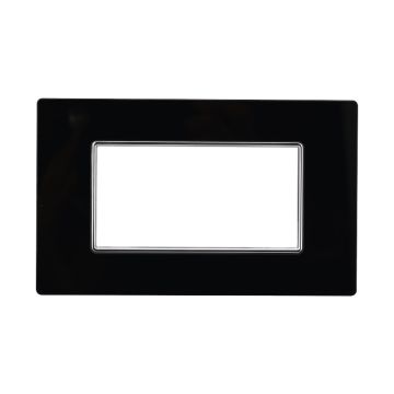 ETTROIT AN84402 Moon Series 4P Plaque en verre, couleur noire compatible avec Bticino Axolute
